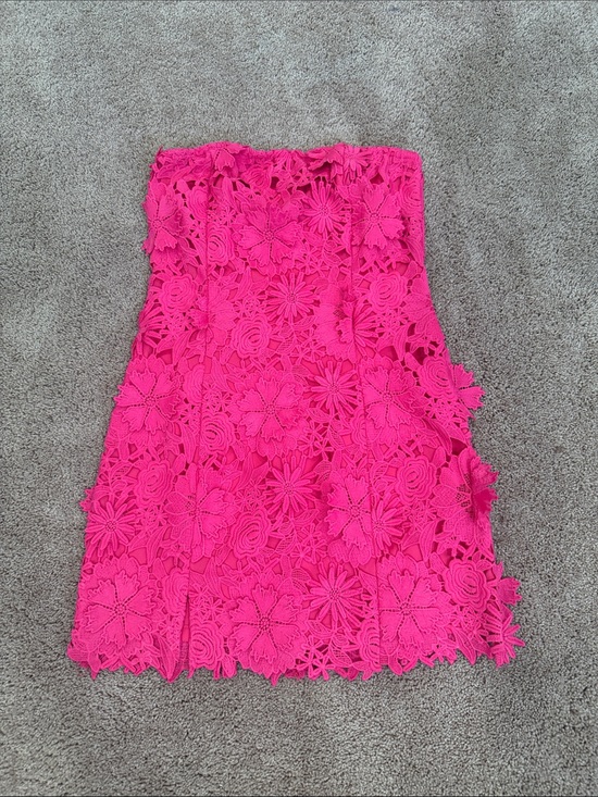 Vici Dresses & Skirts - Vici Hot Pink Floral Lace Mini Dress